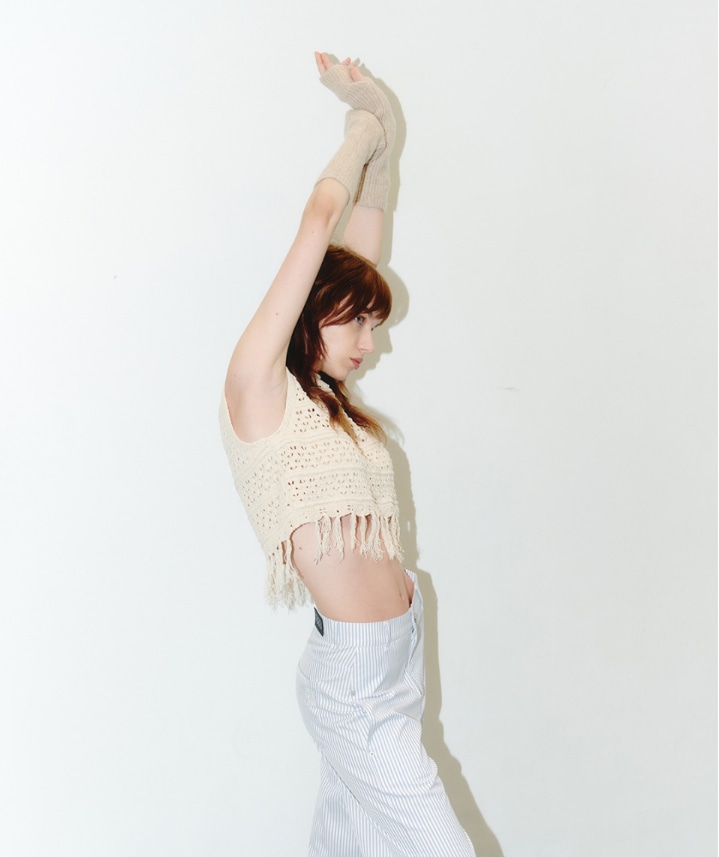 絶妙なデザイン Top Knit Sleeveless Fringe ROCCI ROCCI BEIGE YEOREUM] 宇宙少女 [WJSN  ニット Size:FREE - aegis.qa