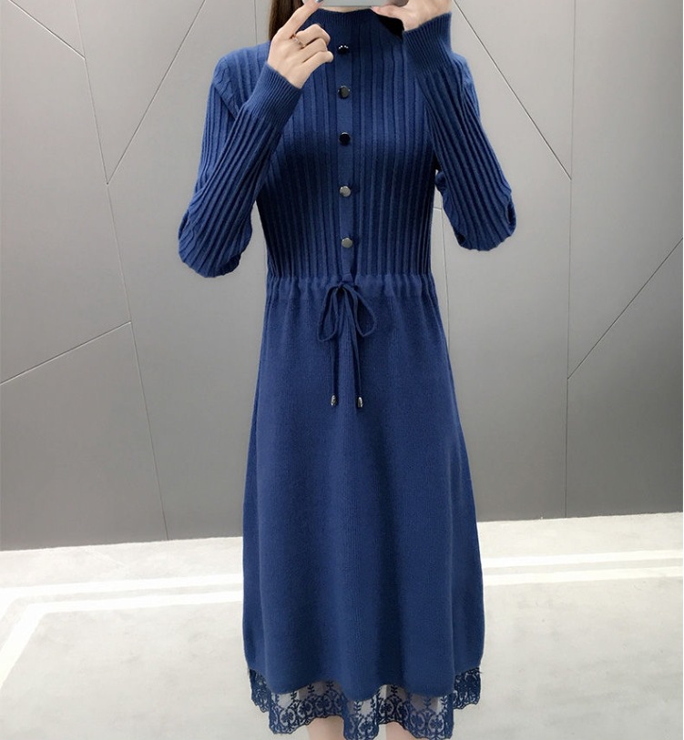 秋冬ロングワンピース 裾レースニットワンピース Aラインスカート カジュアルガーリーワンピース スカート ワンピース プルオーバー オールインワン ロングスカート ニットスカート 膝上 ロング 秋冬ロングワンピース 裾レースニットワンピース Aラインスカート カジュアルガーリーワンピース スカート ワンピース プルオーバー オールインワン ロングスカート ニットスカート 膝上 ロング