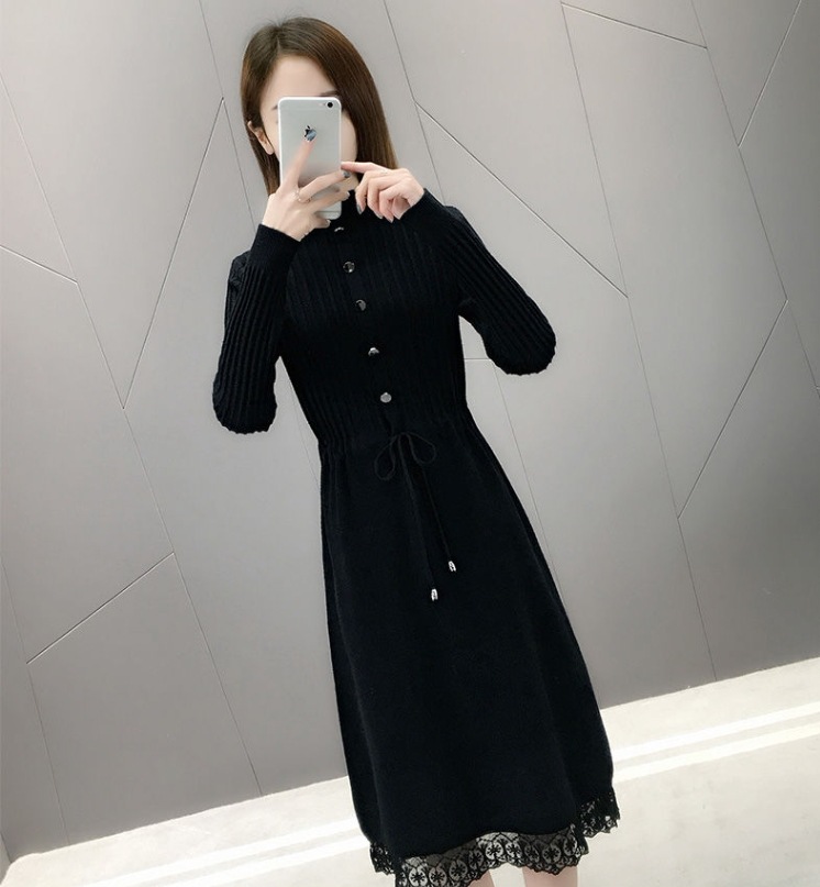 秋冬ロングワンピース 裾レースニットワンピース Aラインスカート カジュアルガーリーワンピース スカート ワンピース プルオーバー オールインワン ロングスカート ニットスカート 膝上 ロング 秋冬ロングワンピース 裾レースニットワンピース Aラインスカート カジュアルガーリーワンピース スカート ワンピース プルオーバー オールインワン ロングスカート ニットスカート 膝上 ロング