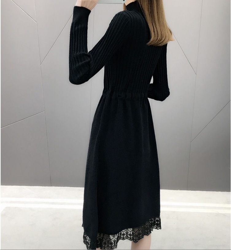 秋冬ロングワンピース 裾レースニットワンピース Aラインスカート カジュアルガーリーワンピース スカート ワンピース プルオーバー オールインワン ロングスカート ニットスカート 膝上 ロング 秋冬ロングワンピース 裾レースニットワンピース Aラインスカート カジュアルガーリーワンピース スカート ワンピース プルオーバー オールインワン ロングスカート ニットスカート 膝上 ロング