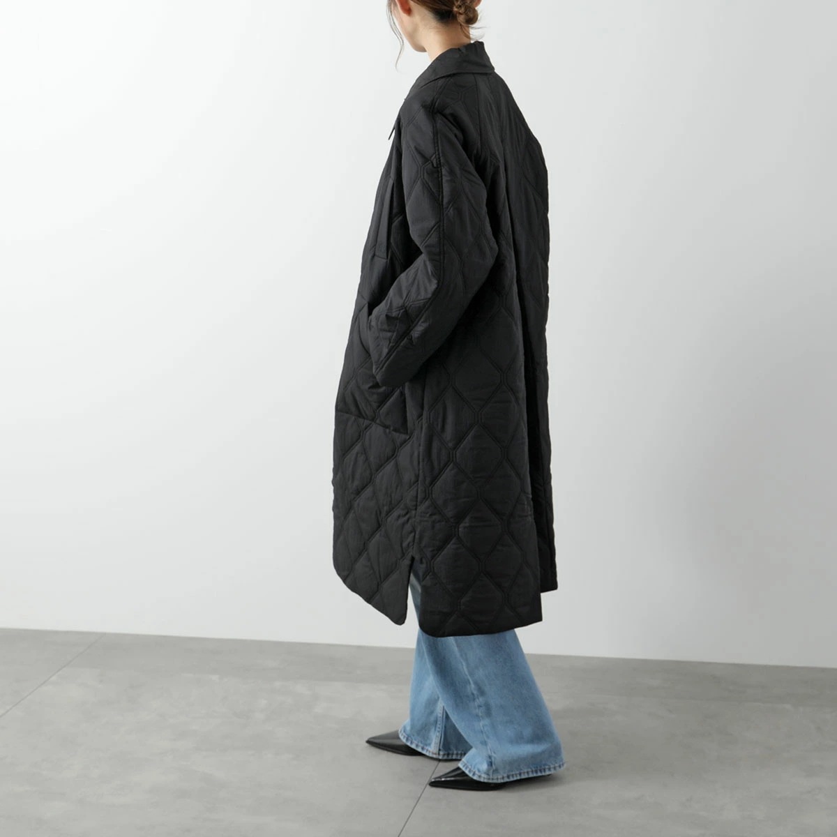 GANNI ガニー キルティングコート Quilt Raglan Midi Coat F9206 F9624 6747 レディース ジャケット 襟付き 軽量 カラー2色