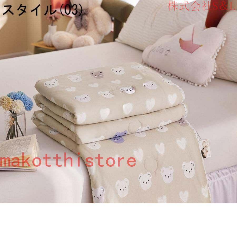 夏用 肌掛け布団 ダブル 単品売り かけぶとん リバーシブル 掛け布団 綿 肌触りいい 掛けふとん シングル 夏用布団 カバー不要 丸洗いOK 速乾性 通気性