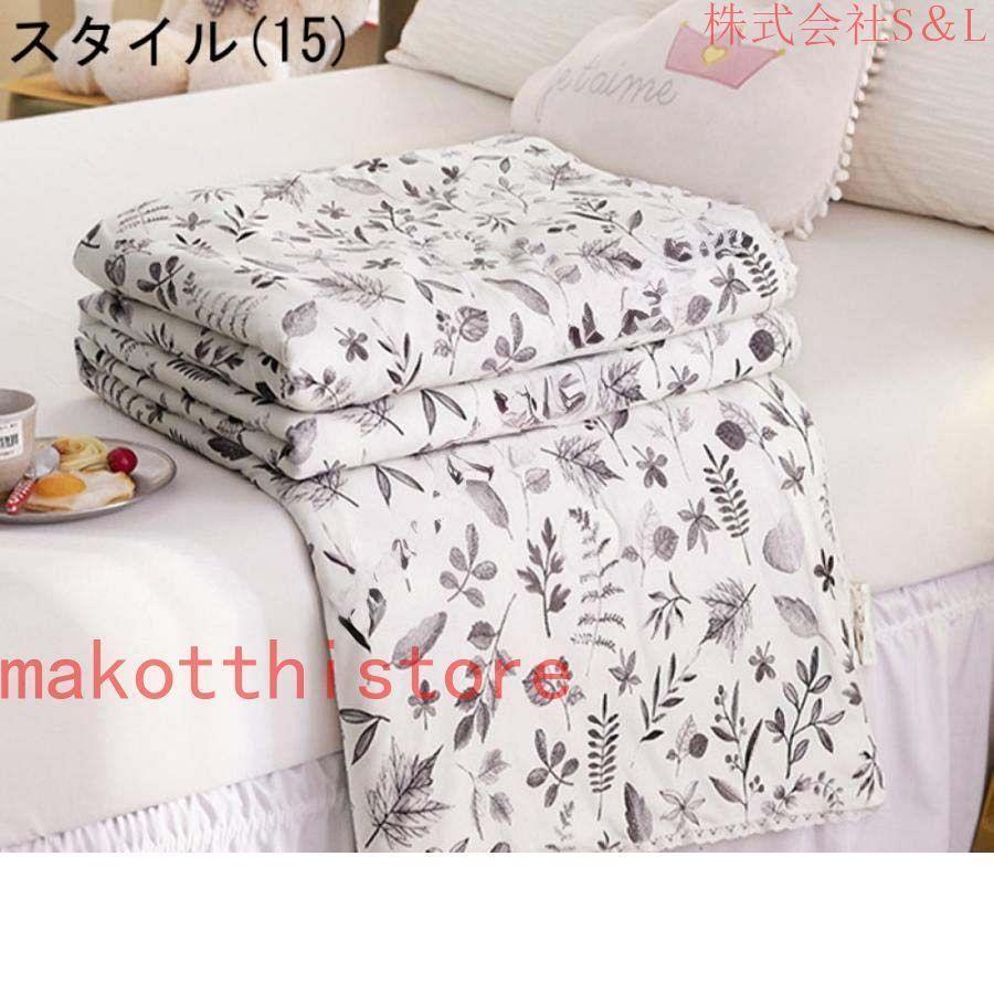 夏用 肌掛け布団 ダブル 単品売り かけぶとん リバーシブル 掛け布団 綿 肌触りいい 掛けふとん シングル 夏用布団 カバー不要 丸洗いOK 速乾性 通気性