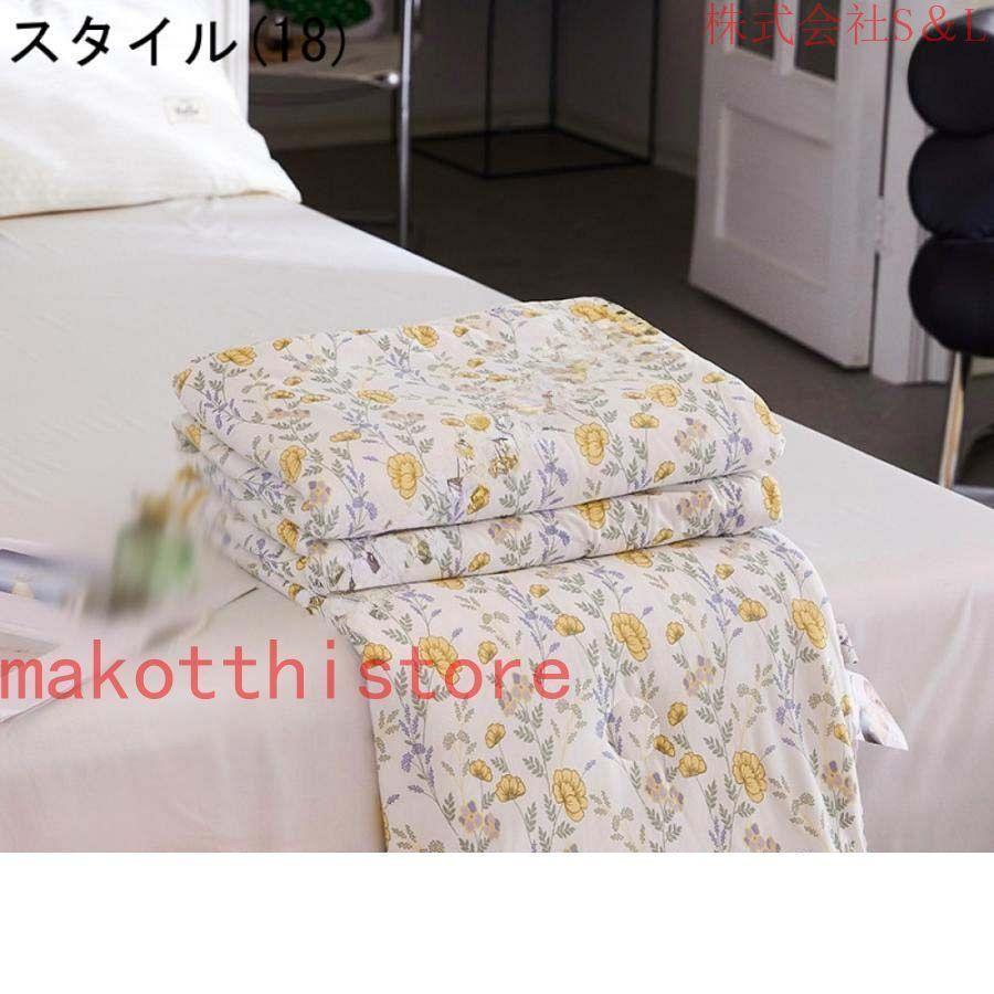 夏用 肌掛け布団 ダブル 単品売り かけぶとん リバーシブル 掛け布団 綿 肌触りいい 掛けふとん シングル 夏用布団 カバー不要 丸洗いOK 速乾性 通気性