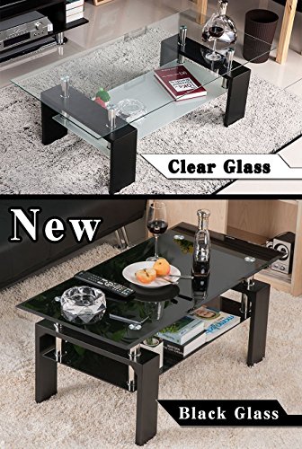 (OSJ)ガラステーブル コーヒーテーブル 幅88cm 強化ガラス天板 (クリア天板*木目脚)