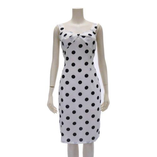 キャバドレス ナイトドレス ミディアムドレス ノースリーブ ワンピース スリット ドット柄 リボン レディース グラシア