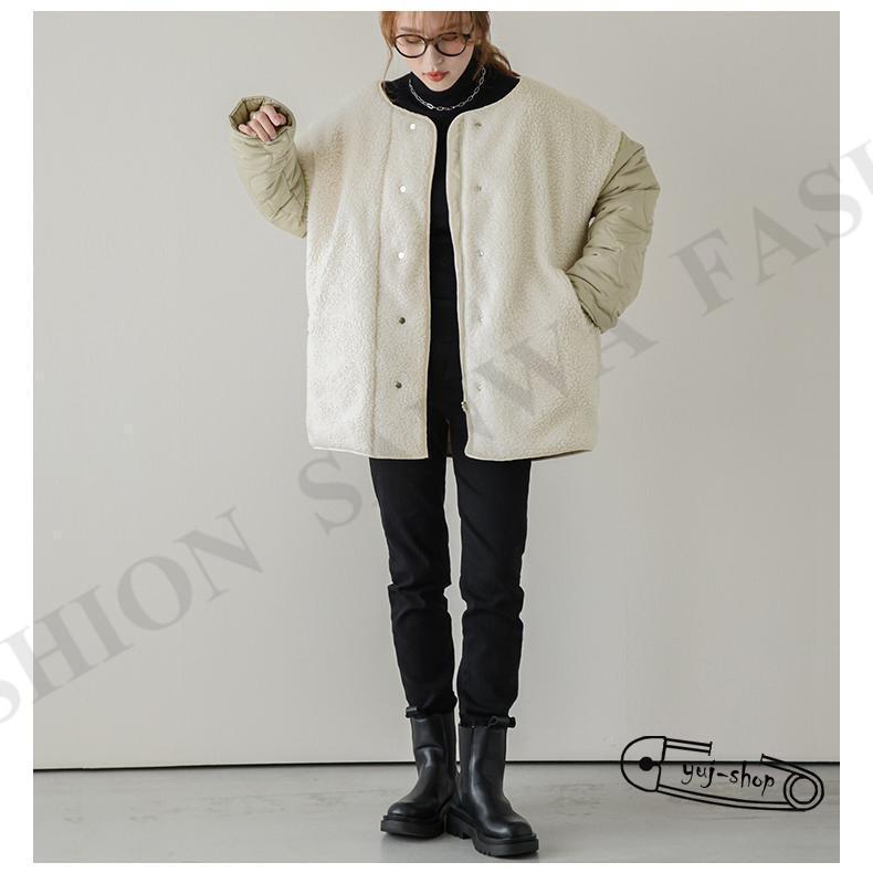 ボアキルティングリバーシブルジャケット ボア キルティング ブルゾン