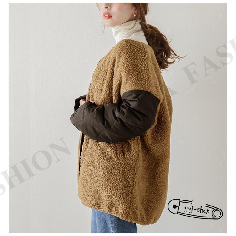 ボアキルティングリバーシブルジャケット ボア キルティング ブルゾン