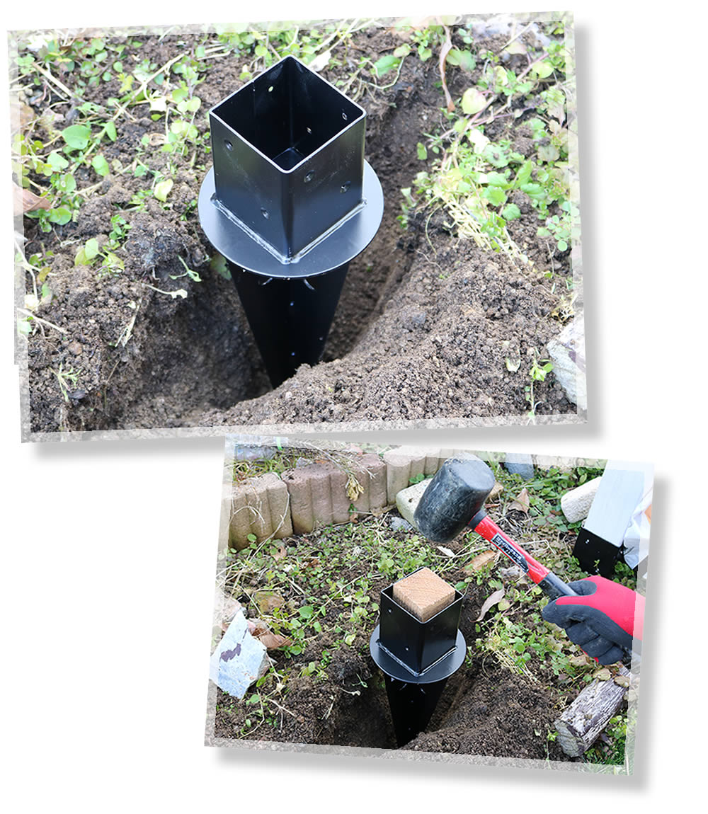 住まいスタイル 土中用支柱固定金具（6個） S-UB4514-6P