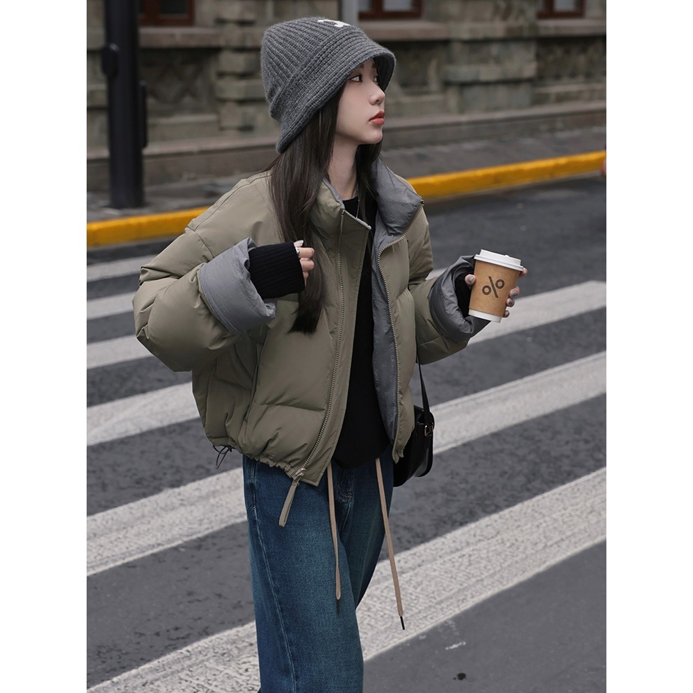 2024 オフシーズン韓国風スモールホワイトダックダウンジャケット女性用ショートファッショナブルで多用途な冬ジャケット