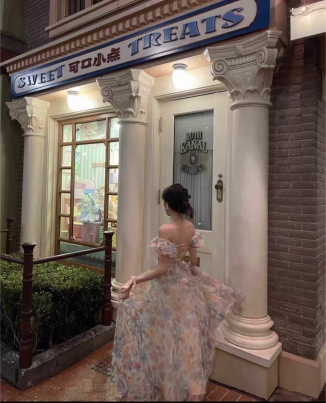 ワンピース レディース 花柄オフショルダーロングキャミワンピース バックレースアップ パステルフラワーシフォンドレス バルーンスリーブ プリンセス サマードレス 大人可愛い 韓国 人気 トレンド 新作