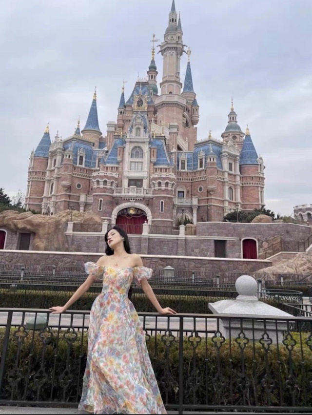 ワンピース レディース 花柄オフショルダーロングキャミワンピース バックレースアップ パステルフラワーシフォンドレス バルーンスリーブ プリンセス サマードレス 大人可愛い 韓国 人気 トレンド 新作