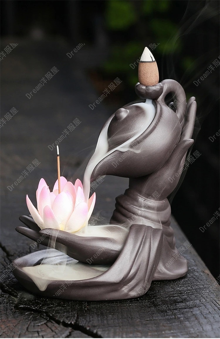Qoo10] 倒流香用 手 蓮の花 倒流香用 香炉 幻