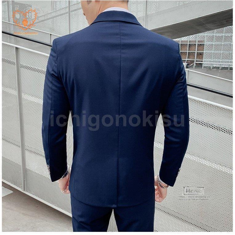 新作先行発売フォーマル プレゼント ビジネススーツ 無地 スリーピーススーツ スリム 面接 2つボタン 成人式 卒業式 スーツ 就活活動 メンズ 入学式 父の日【短納期】