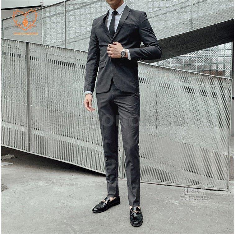 新作先行発売フォーマル プレゼント ビジネススーツ 無地 スリーピーススーツ スリム 面接 2つボタン 成人式 卒業式 スーツ 就活活動 メンズ 入学式 父の日【短納期】