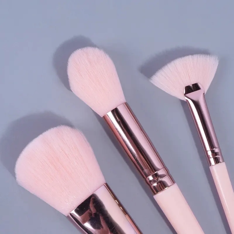 MALANGE-メイクブラシセット,カブキファンデーション,パウダー,コンシーラー,アイシャドウ,アイブロウブラシ,ミニトライアングルパフ,ピンク,20個