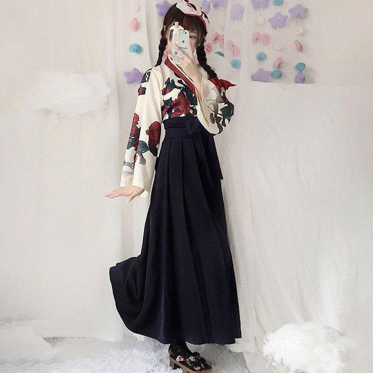 [超激安]9月更新巫女服 巫女 着物 浴衣 和服 和装 エロ コスプレ衣装 ハロウィン コスプレ 仮装 レディース ２点セット ロリータ コスプレ 和風 花柄 ロング