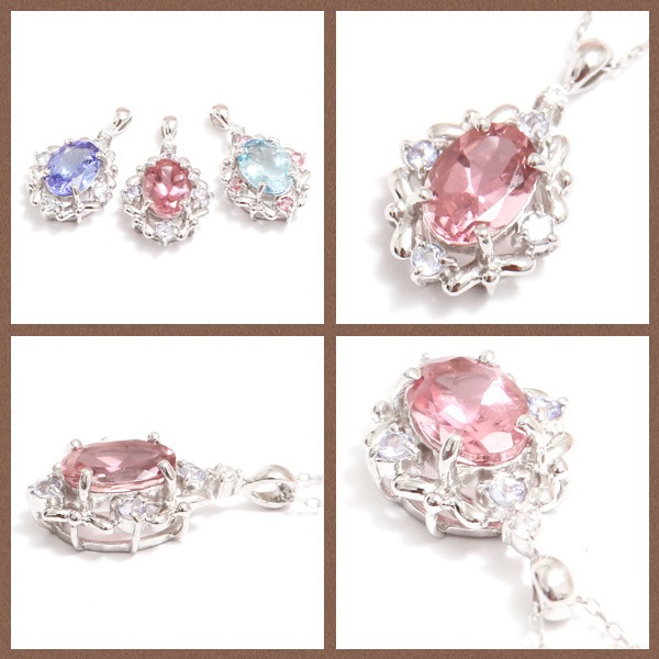 me on... K10ホワイトゴールド オーバルブリリアントカットの大粒の天然石&4つの小粒の天然石のデザインネックレス 発送目安:23週間 me on... K10ホワイトゴールド オーバルブリリアントカットの大粒の天然石&4つの小粒の天然石のデザインネックレス 発送目安:23週間