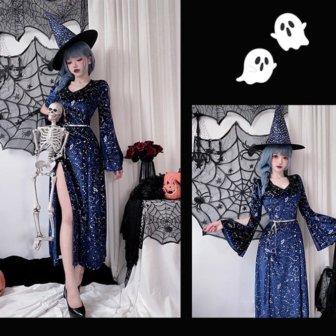 (3点セット)ハロウィン 今年 短纳期 魔法使い 魔女 仮装 学園祭 文化祭 S M L XL ワンピース (3点セット)ハロウィン 今年 短纳期 魔法使い 魔女 仮装 学園祭 文化祭 S M L XL ワンピース