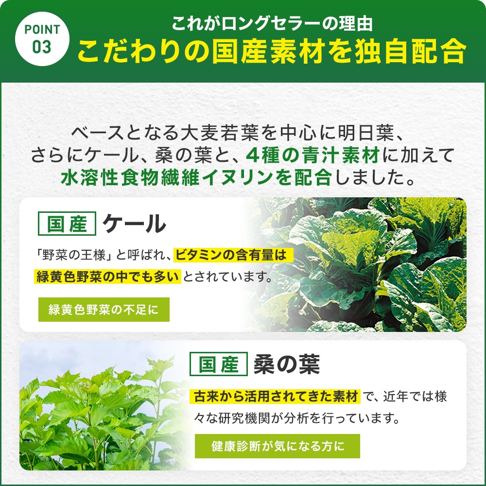 4種の国産青汁100 100g*3個 約60-99日分 粉末 パウダー サプリメント サプリ