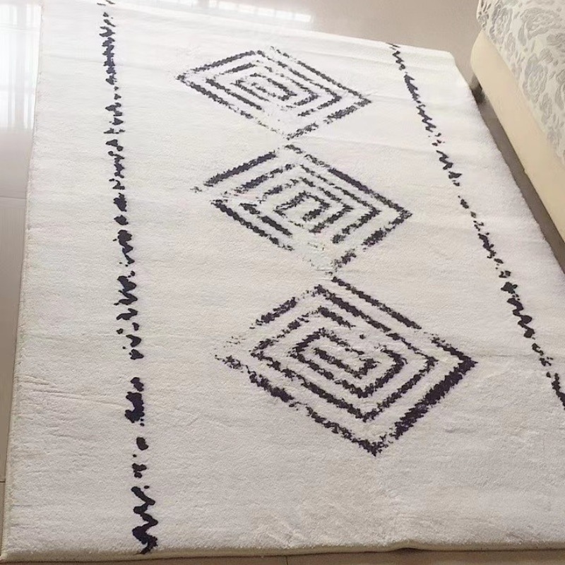ラグ カーペット モロッコ風 ラグマット 洗える 滑り止め 絨毯 マット滑り止め付き ダイヤ柄 ラグマット カーペット シャギー かわいい 韓国インテリア