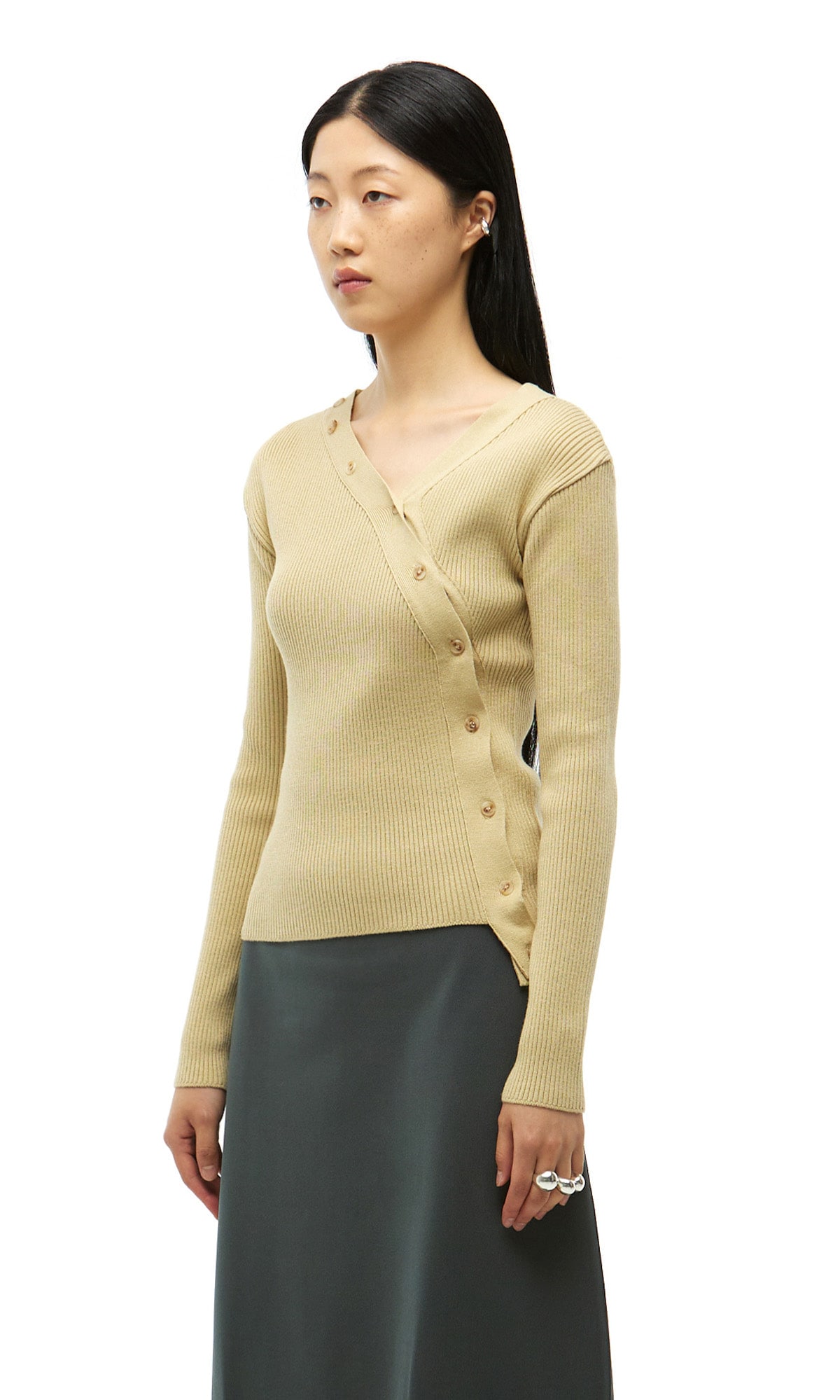 HAPPY ENDING IS MINE【J.CHUNG】 IENA KNIT CARDIGAN : LIME PUNCH