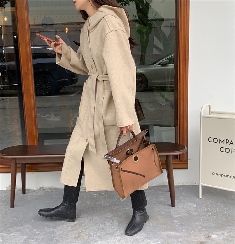 素敵なデザイン 中長セクション 受け取って腰 コート 気質 フード付き チェスターコート 3色