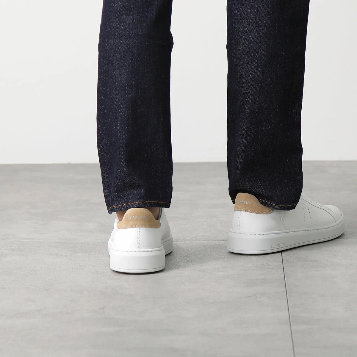 J.M. WESTON ジェイエムウエストン スニーカー On Time #624 オンタイム 13N9GUF62452 メンズ ローカット レザー シューズ 靴 WHITE/BEIGE/TAN