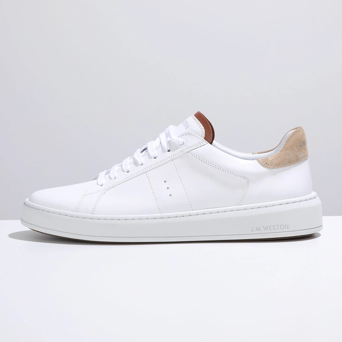 J.M. WESTON ジェイエムウエストン スニーカー On Time #624 オンタイム 13N9GUF62452 メンズ ローカット レザー シューズ 靴 WHITE/BEIGE/TAN