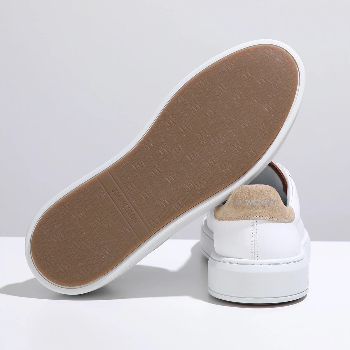 J.M. WESTON ジェイエムウエストン スニーカー On Time #624 オンタイム 13N9GUF62452 メンズ ローカット レザー シューズ 靴 WHITE/BEIGE/TAN