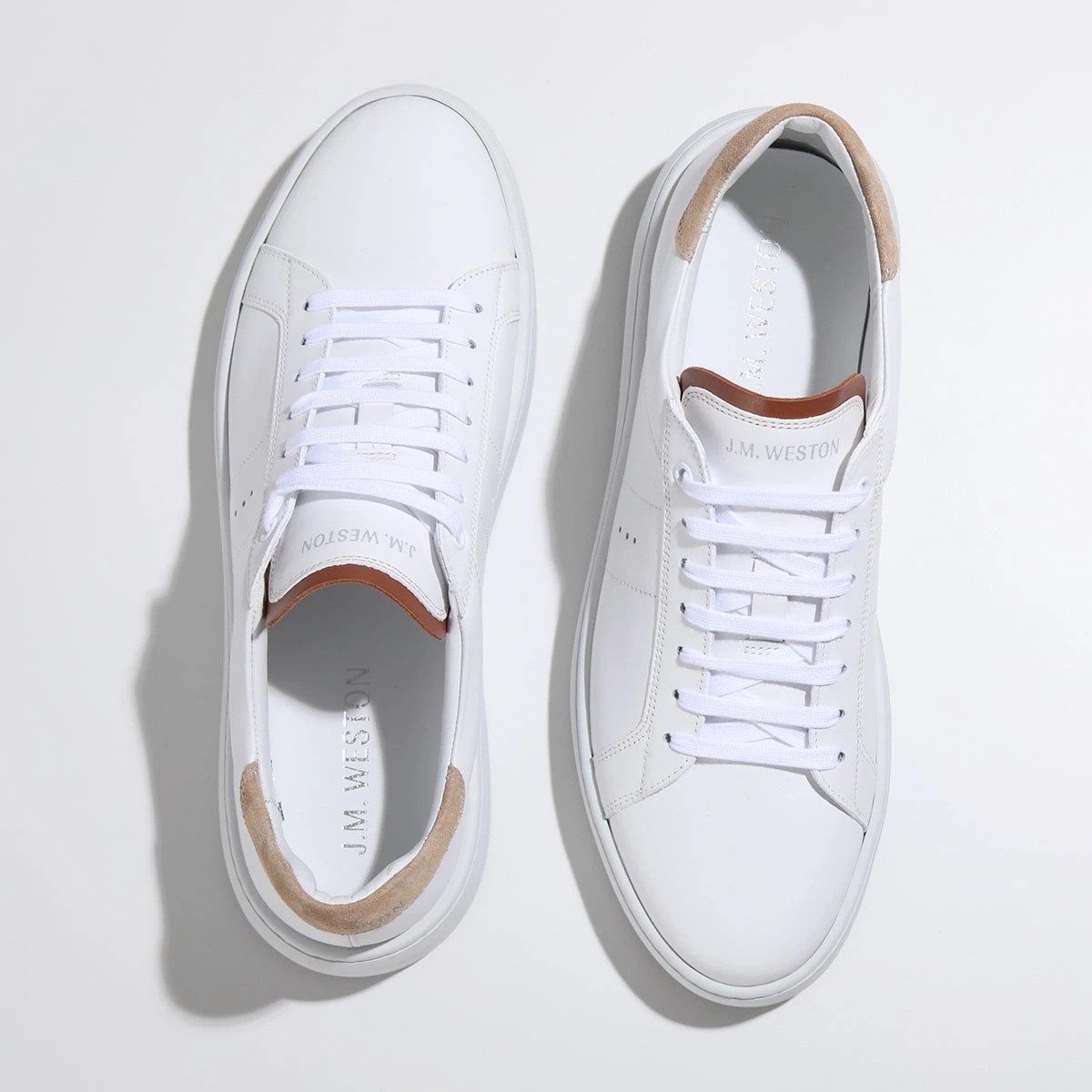 J.M. WESTON ジェイエムウエストン スニーカー On Time #624 オンタイム 13N9GUF62452 メンズ ローカット レザー シューズ 靴 WHITE/BEIGE/TAN