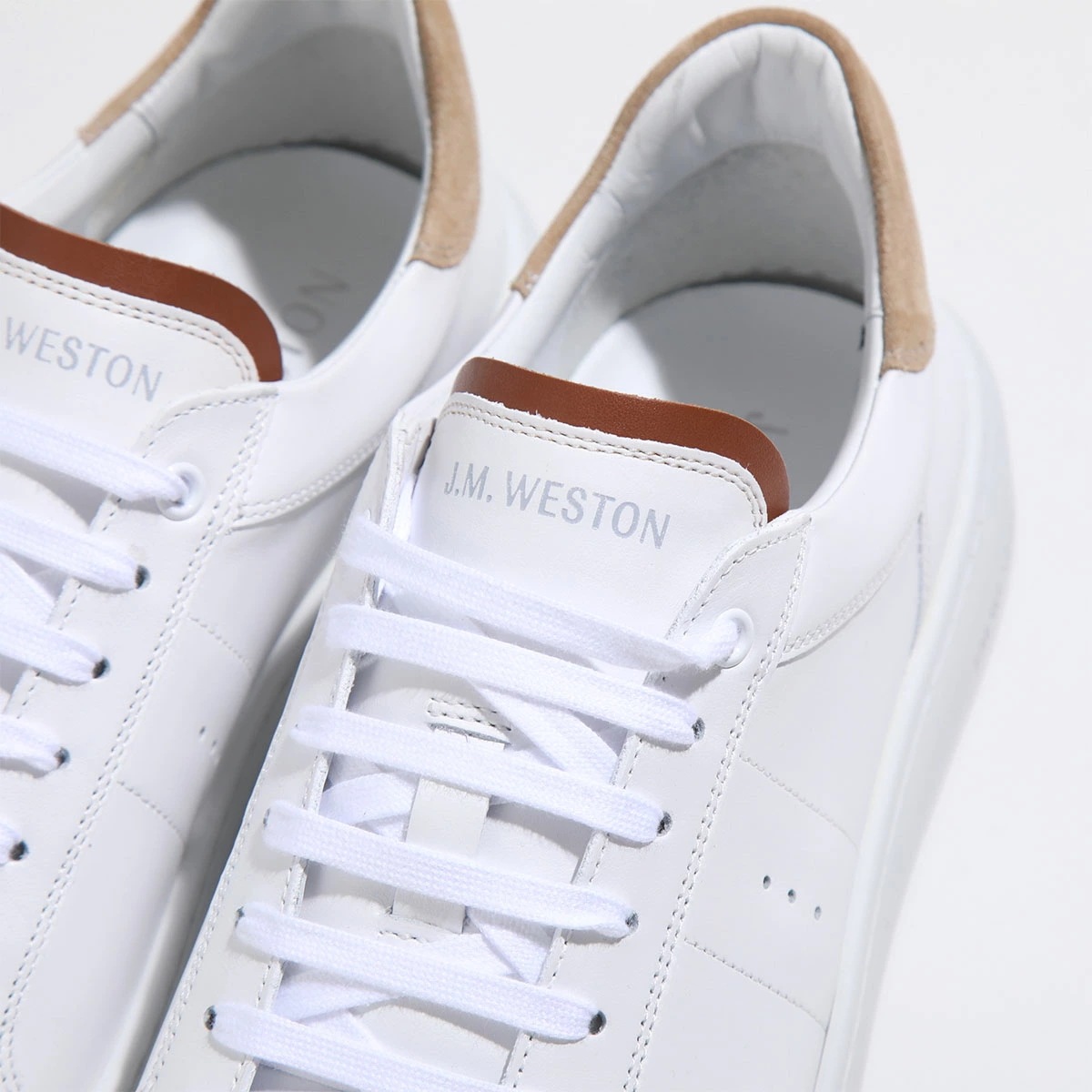 J.M. WESTON ジェイエムウエストン スニーカー On Time #624 オンタイム 13N9GUF62452 メンズ ローカット レザー シューズ 靴 WHITE/BEIGE/TAN