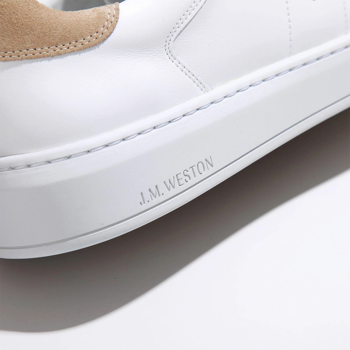 J.M. WESTON ジェイエムウエストン スニーカー On Time #624 オンタイム 13N9GUF62452 メンズ ローカット レザー シューズ 靴 WHITE/BEIGE/TAN