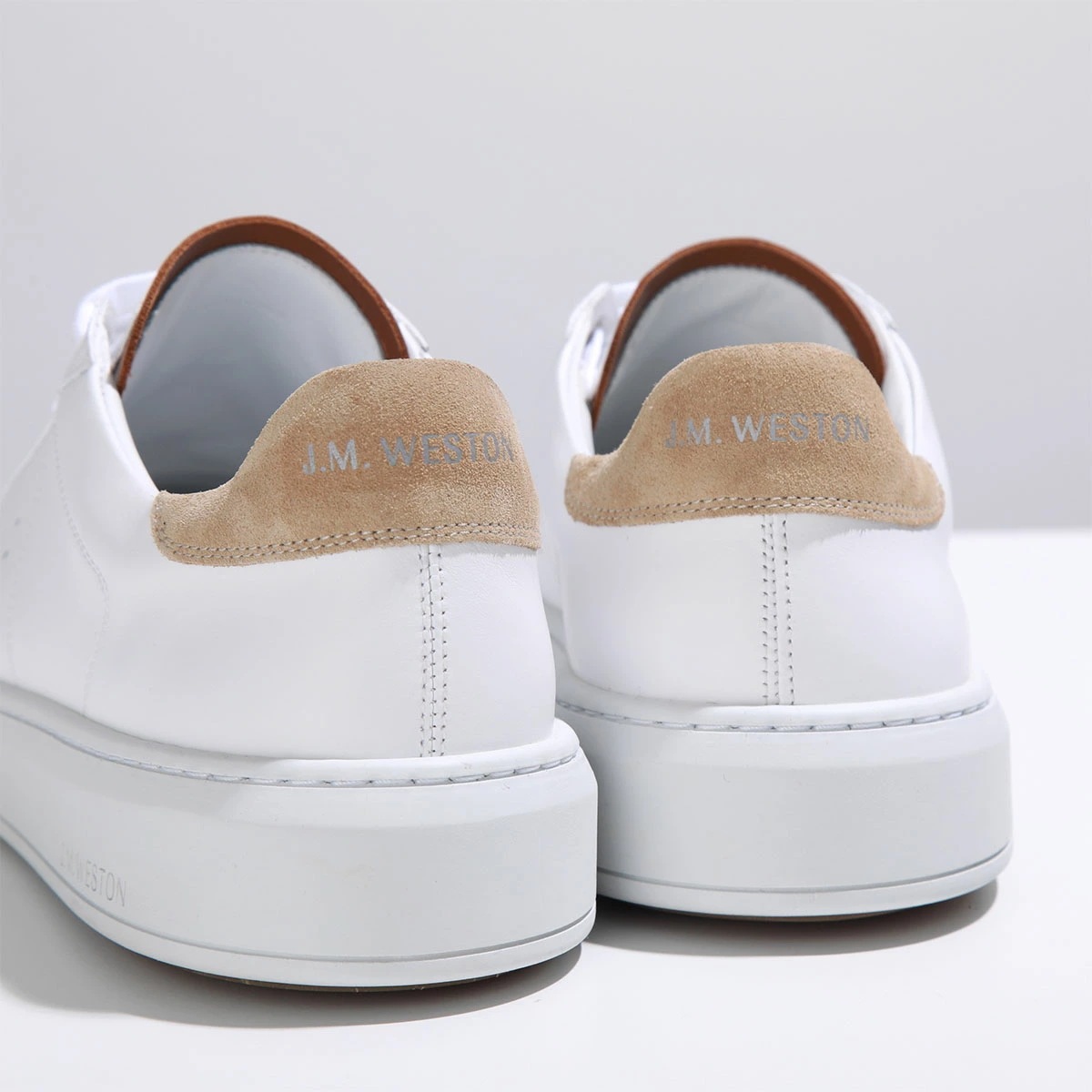 J.M. WESTON ジェイエムウエストン スニーカー On Time #624 オンタイム 13N9GUF62452 メンズ ローカット レザー シューズ 靴 WHITE/BEIGE/TAN