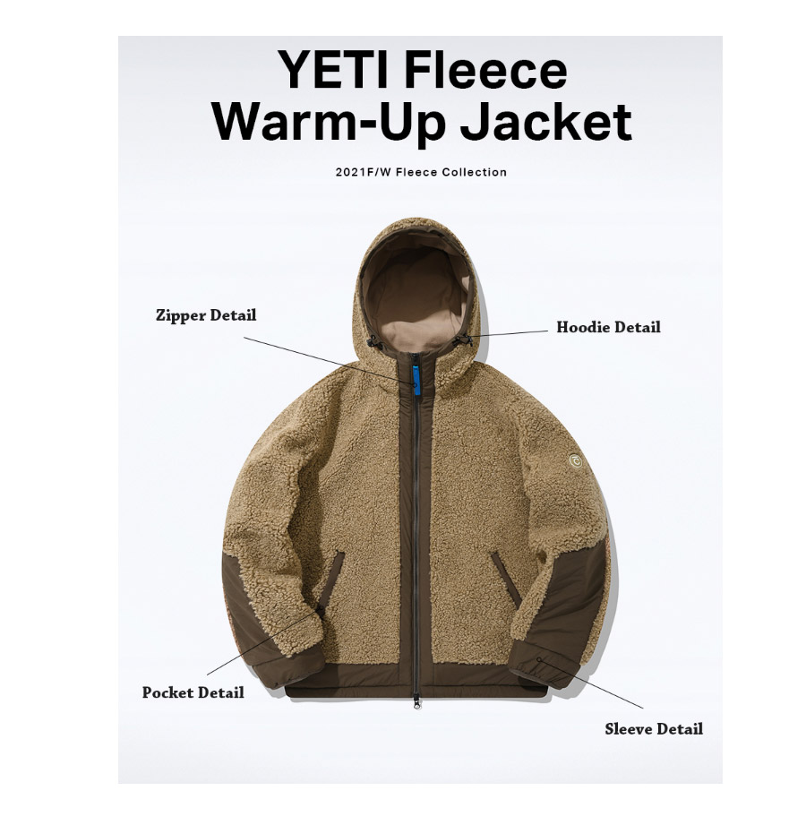 YETI Fleece Warm-Up Jacket / 男女共用 / ベージュ/アイボリー YETI Fleece Warm-Up Jacket / 男女共用 / ベージュ/アイボリー
