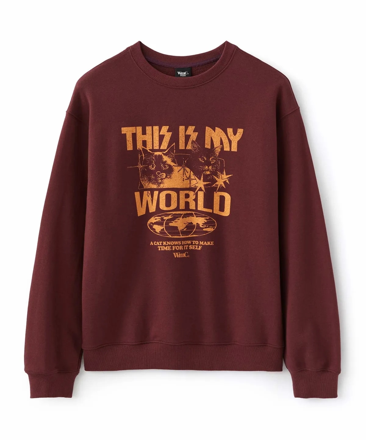 [QWER x HINA モデル着用] [MUSINSA EDITION] My World Blue Cat Sweatshirt 2color マンツーマン Tシャツ 韓国の人気ファッションブラン