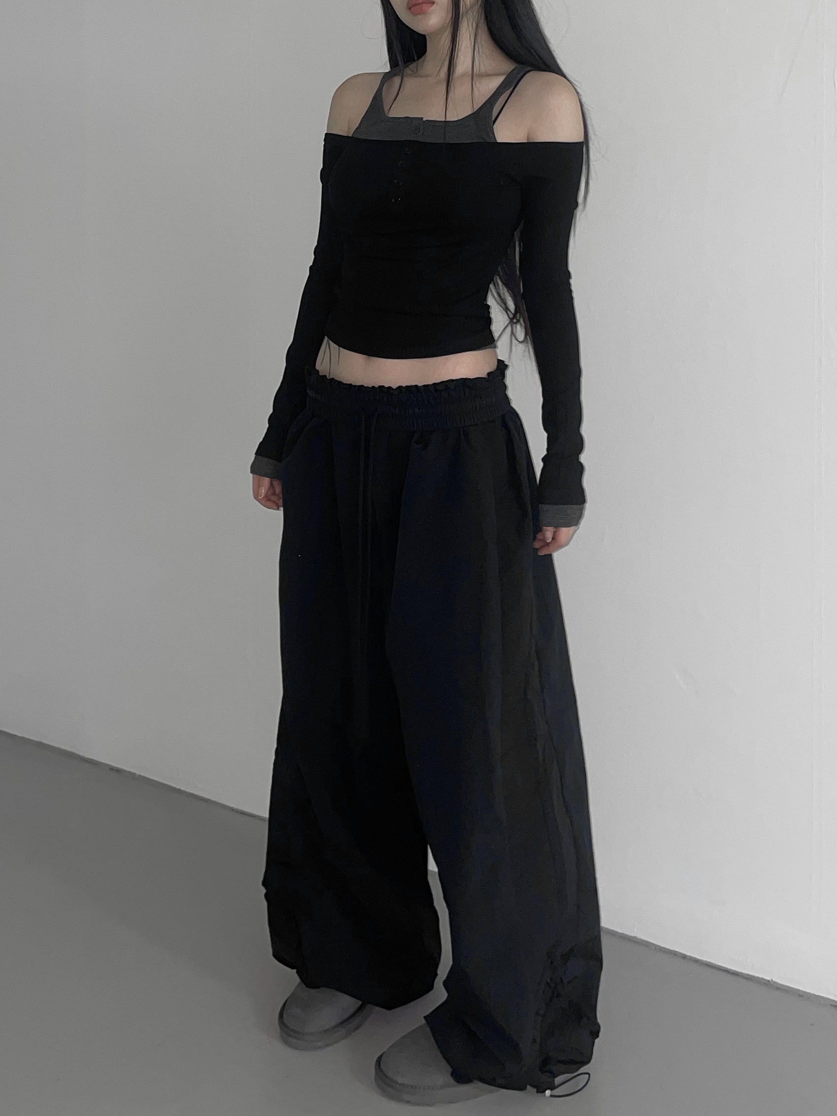 【THEAIRTOWN】24FW side prill wide pants パンツ THEAIRTOWN】24FW side prill wide pants パンツ ロングパンツ