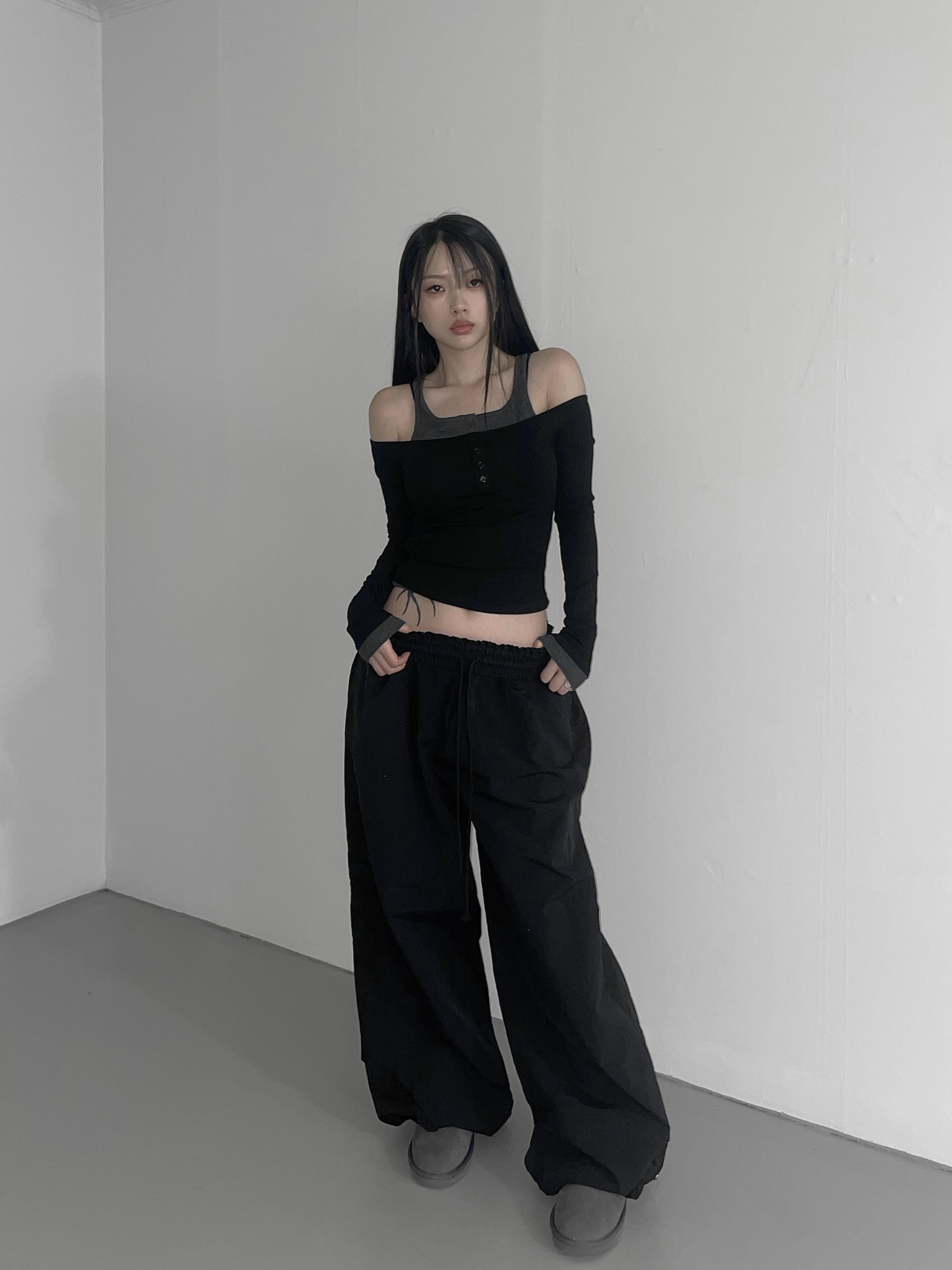 【THEAIRTOWN】24FW side prill wide pants パンツ THEAIRTOWN】24FW side prill wide pants パンツ ロングパンツ