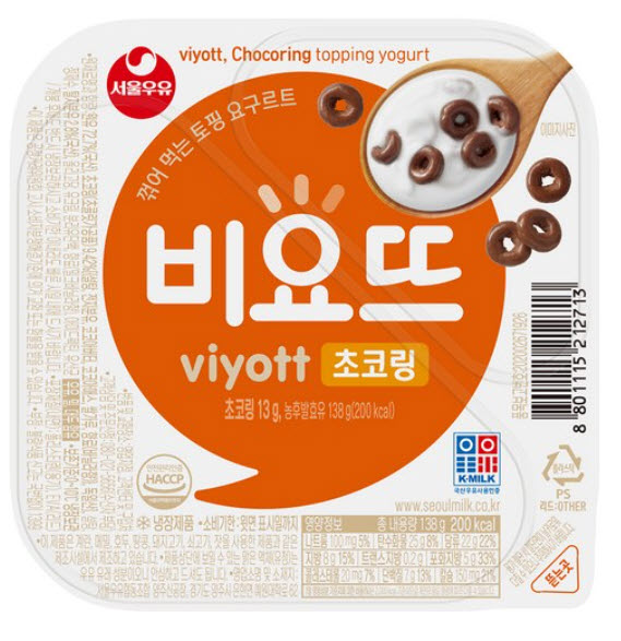 비요뜨 초코링 요거트 138g 12ea viyott chocoring topping yogurt
