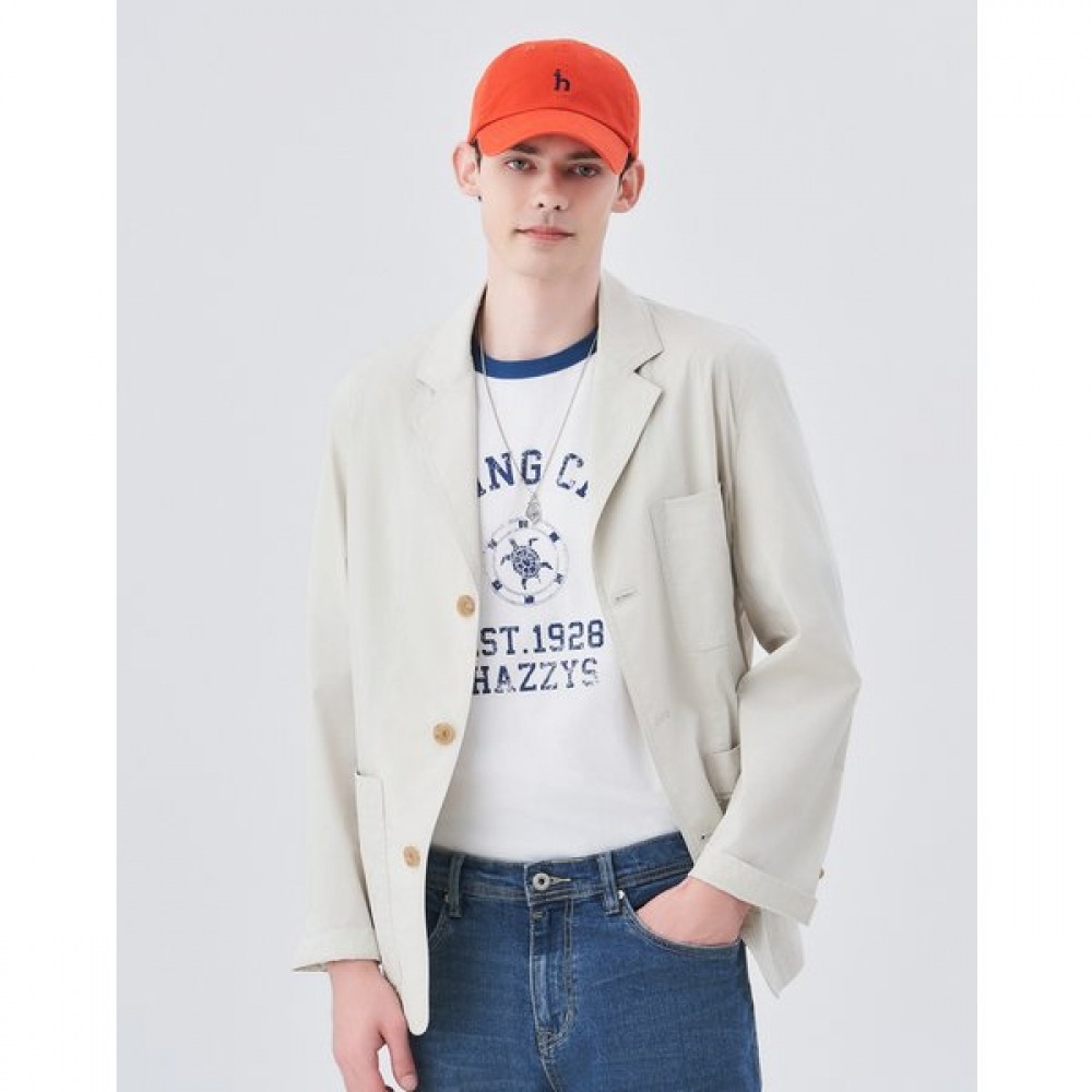 [24SS] ベージュナイロンカジュアルセットアップジャケットHZJA4B416I1