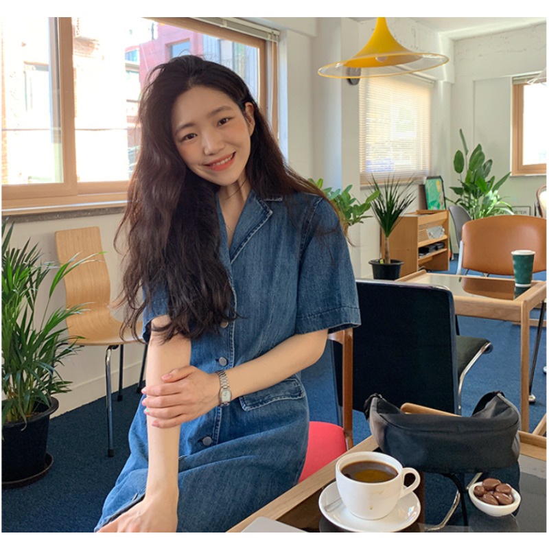 韓国ブランド/ FROM BEGINNIG/ プロムビギニング/ デニムワンピース/ アイルランド ポケットデニムワンピース