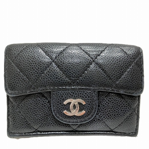 シャネル マトラッセ ココマーク コンパクトウォレット 3つ折り財布 【中古】