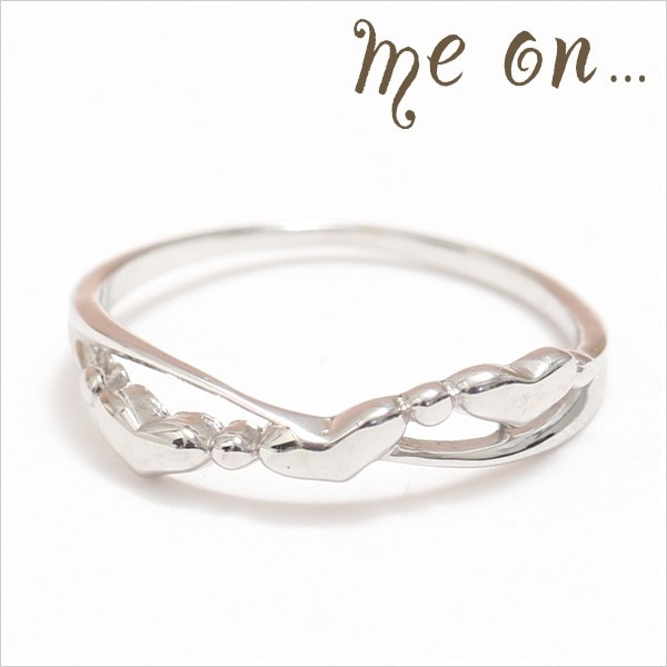 me on... K10ホワイトゴールドハートデザインピンキーリング 発送目安：２３週間 12,210円