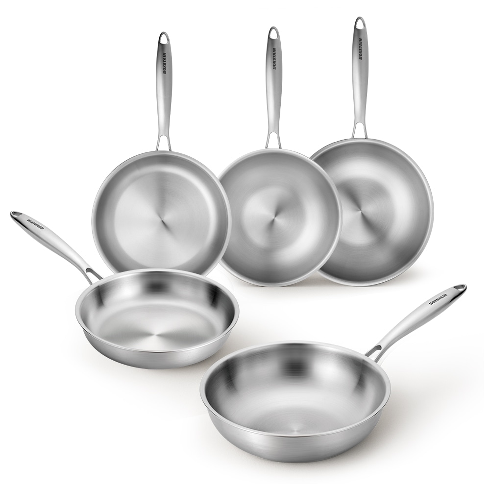 韓国産 筒三重 IH対応 無研磨剤 ステンレス 304 フライパン 深型フライパン 24cm 26cm 28cm