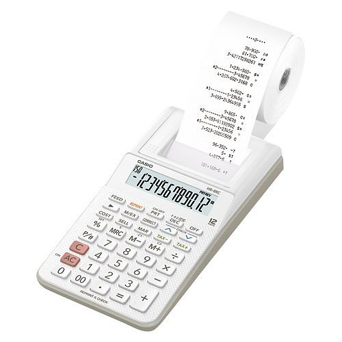 プリンター電卓 ハンディタイプ HR-8RC-WE