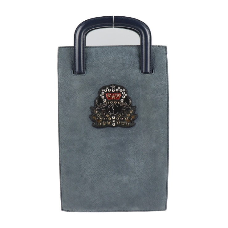 美品 Christian Louboutin クリスチャンルブタン ハンドバッグ 3175107 トリックトラック スモール レザー ネイビー 3way ショルダーバッグ トートバッグ クラッチバッグ