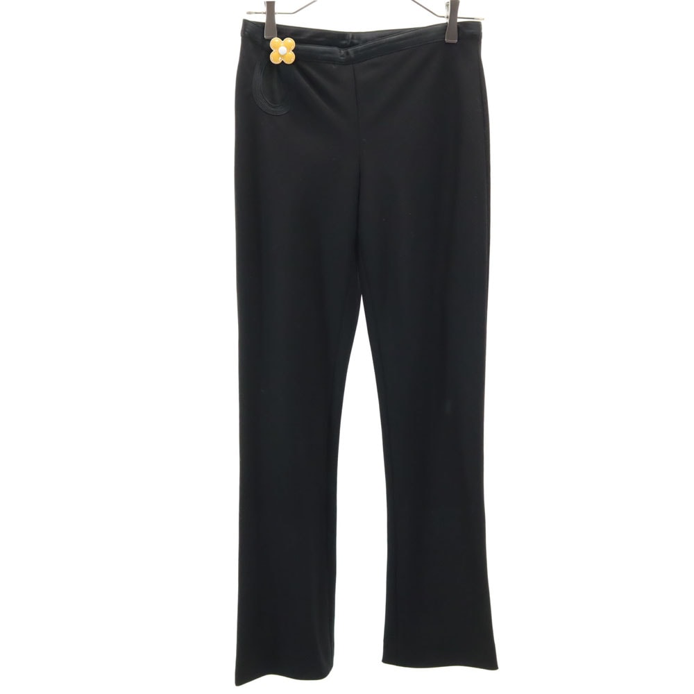 フランス製 ウールブレンド フレアパンツ 34 ブラック レディース