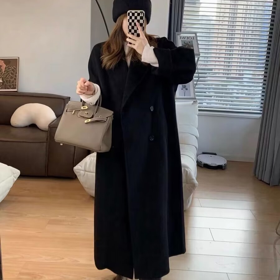 韓国デザイン秋冬新作ダブルフェイスロングコート
