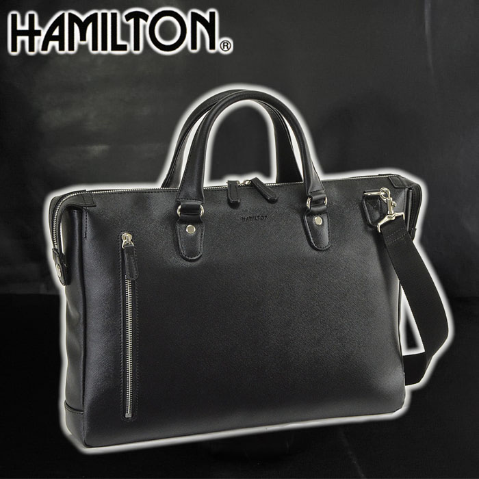 ビジネスバッグ シンプル モバイル対応 ブリーフケース 薄マチ b4 a4 メンズ レディース ブランド HAMILTON #26692 水 汚れに強い 営業 通勤 鞄倶楽部