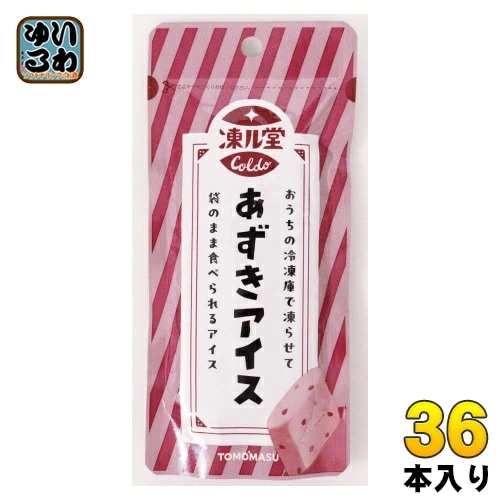 友桝飲料 凍ル堂 あずきアイス 80g パウチ 36本 (12本入×3 まとめ買い) アイス 小豆 常温保存可能